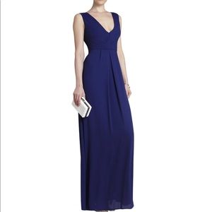 Norah V-Neck Tie-Waist Long BCBG Dress